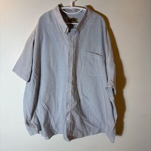 The Foundry Supply Co Mens‎ 5XL Easy Care Short Sleeve Button Down Shirt Striped